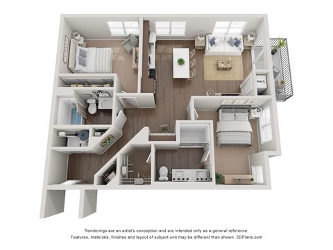 2 bedroom 2 bathroom